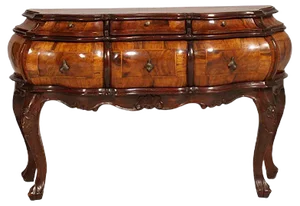 Venetian Baroque Walnut Burl Cabinet, 1890s