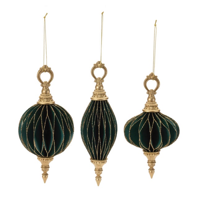 Add a touch of elegance and tradition to your holiday decor with the Glittered Folded Paper Ornaments. Available in a set...