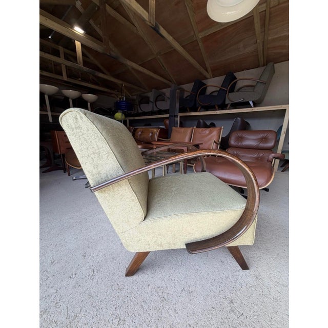 Bentwood Lounge Chair by Jindrich Halabala For Sale - Image 4 of 14
