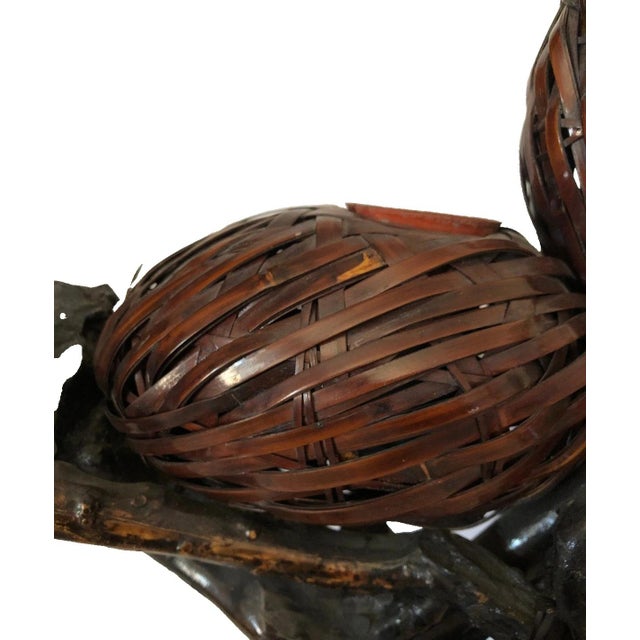 Antique Japanese Ikebana Flower Arranging 4-Gourd Hyotan Baskets of Bamboo For Sale - Image 16 of 18