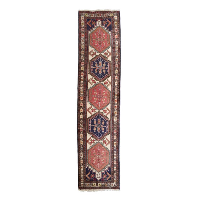 Runner Rug with Geometric Medallion Pattern, 1960s For Sale - Image 4 of 4