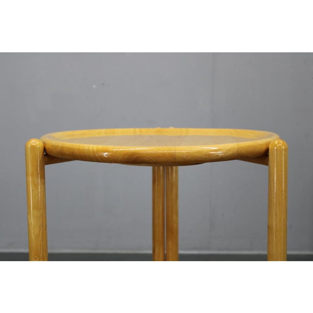 Danish Round Birch Lazy Susan Trolley from Jens Quistgaard, 1970s, Set of 2 For Sale - Image 9 of 14