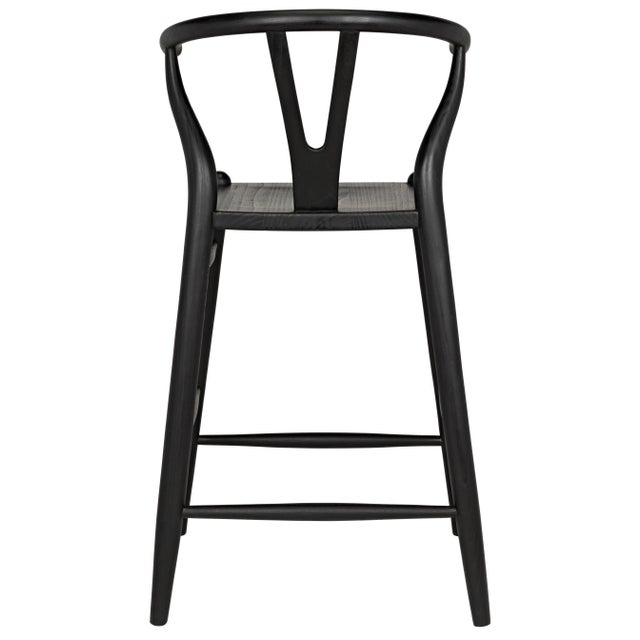 Wood NOIR Zola Counter Stool, Charcoal Black For Sale - Image 7 of 9