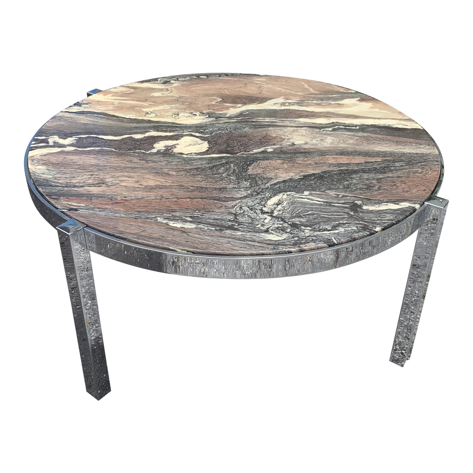 German Marble and Chrome Coffee Table Chairish