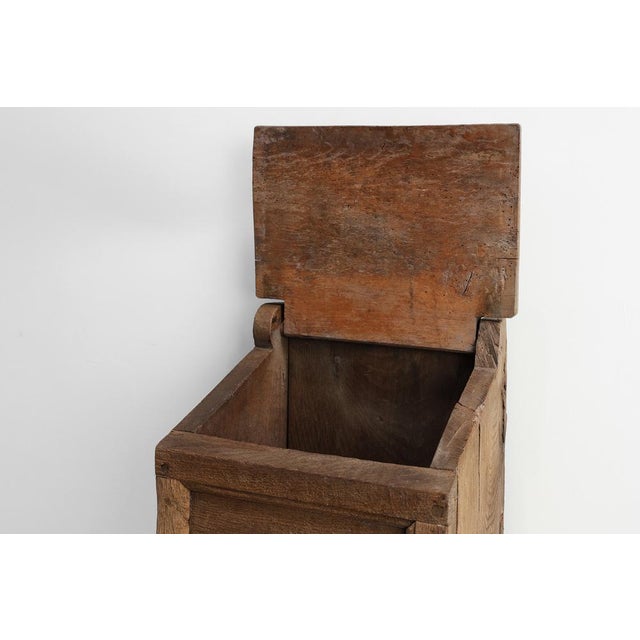 Wood Antique French Oak Wall Salt Box, France, 1850 For Sale - Image 7 of 14