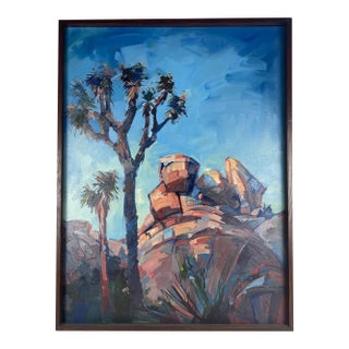Joshua Tree Rock, Oil on Canvas by Erin Hanson, Southwest Desert For Sale