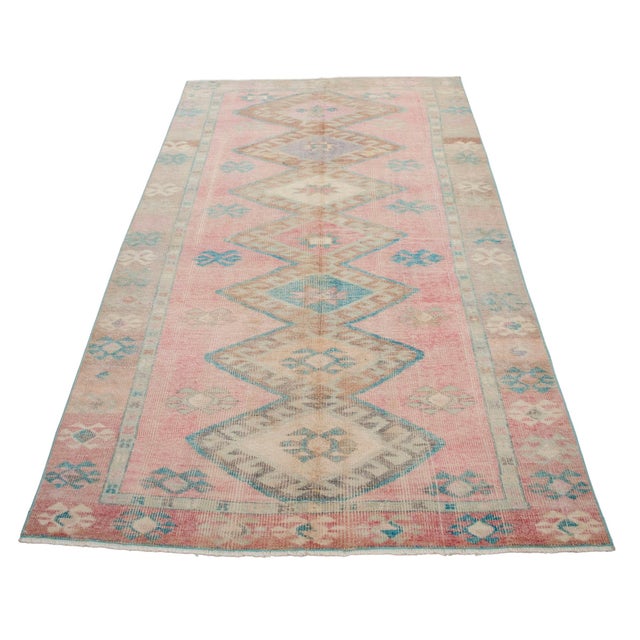 1960s 1960s Vintage Muted Color Turkish Area Rug For Sale - Image 5 of 11