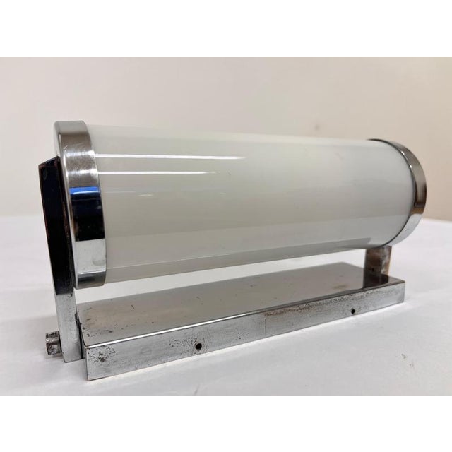 Bauhaus Chrome Wall Lamp, Former Czechoslovakia, 1930s For Sale - Image 6 of 9