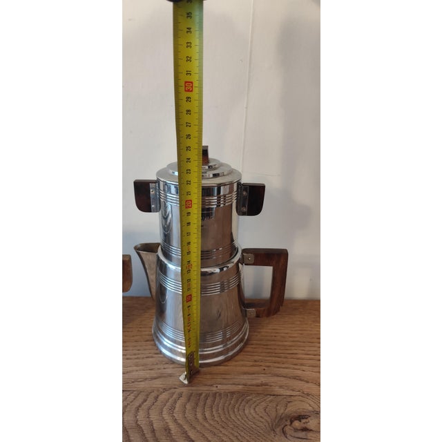 Vintage French Mokavar Chromed Copper Coffee Maker by E. Havard & Fils, 1950s, Set of 5 For Sale - Image 4 of 12