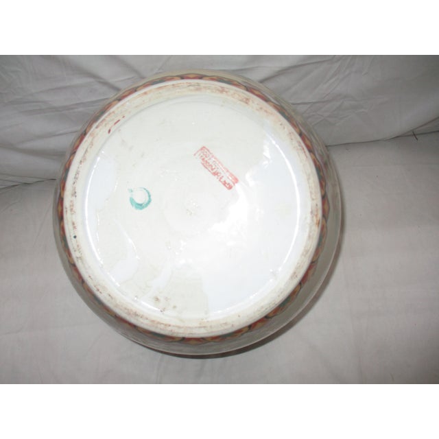 Ceramic Vintage Chinese Satsuma Crane Design Koi Fish Bowl /Planter /Cachepot For Sale - Image 7 of 7