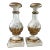 Pair of Vintage Italian Style Whitewashed & Gilt Candlesticks For Sale