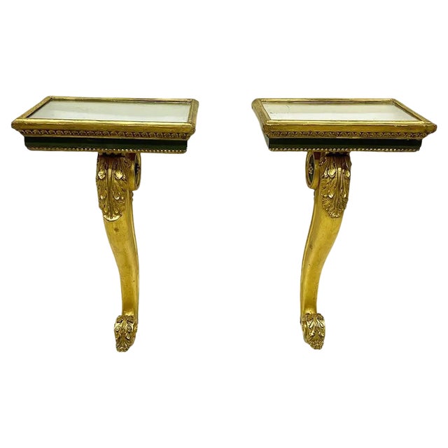 Italian Console Tables on Cabriole Legs, 1800s, Set of 2 For Sale