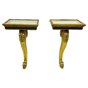 Italian Console Tables on Cabriole Legs, 1800s, Set of 2