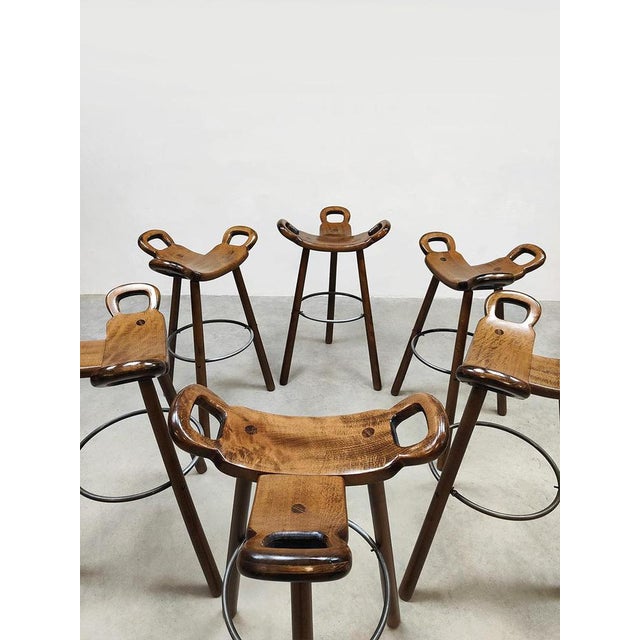 1960s Mid-Century Spanish Bar Stools, 1960s, Set of 6 For Sale - Image 5 of 6