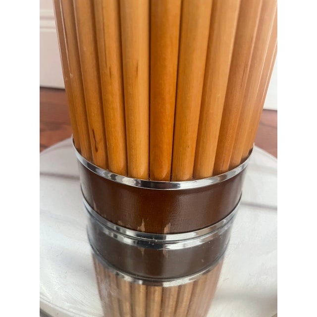1970s Mid Century Pencil Reed Chrome Table Lamps- a Pair For Sale - Image 9 of 13