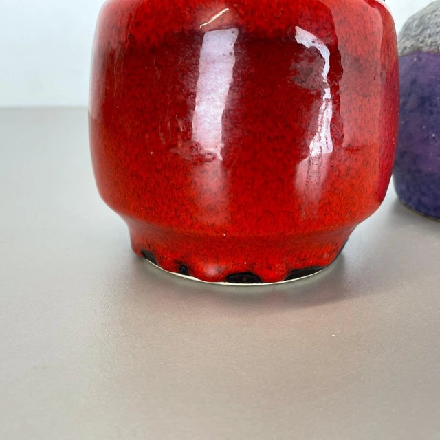Pottery Fat Lava Vases in Purple-Red from Jopeko, Germany, 1970s, Set of 2 For Sale - Image 10 of 18