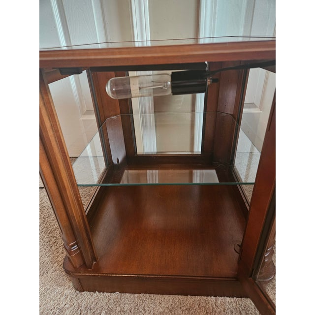 Traditional Lighted Glass Table Curio China Display Table Cabinet For Sale - Image 3 of 13