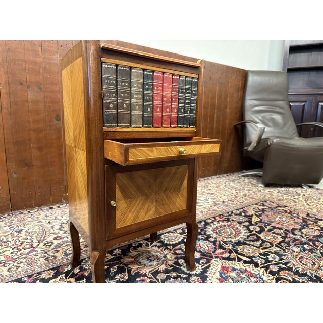 English Nightstand with Books and Marqueterie, Set of 2 For Sale - Image 12 of 15
