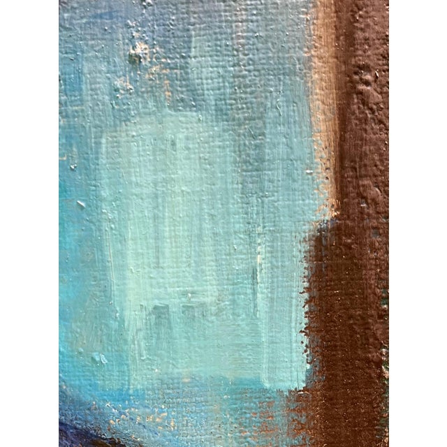 Frank Chabry, Lady in Blue, Oil on Canvas For Sale - Image 6 of 11