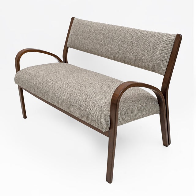 Art Deco Italian Fabric Armchairs and Small Sofa, 1930s, Set of 3 For Sale - Image 3 of 11