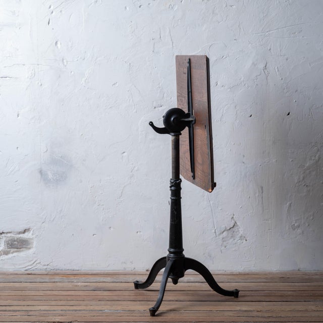 Keuffel & Esser Cast Iron & Oak Drafting Table, 1920s For Sale - Image 10 of 16