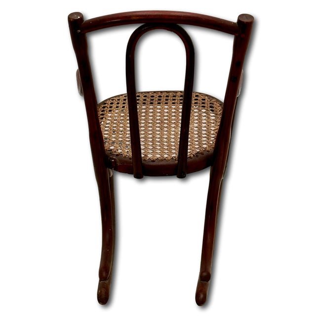 Unusual Antique Very Small Doll Size Bentwood Rocking Chair Possibly a Salesman Sample - Measures 15 Inches Tall For Sale - Image 12 of 18