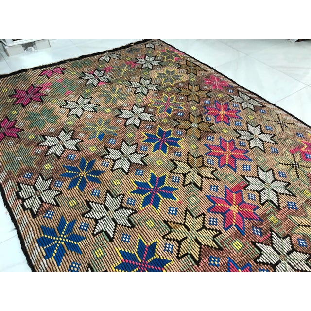 Asparagus Turkish Home Living Oversize Kilim Rug - 5′8″ × 9′10″ For Sale - Image 8 of 11