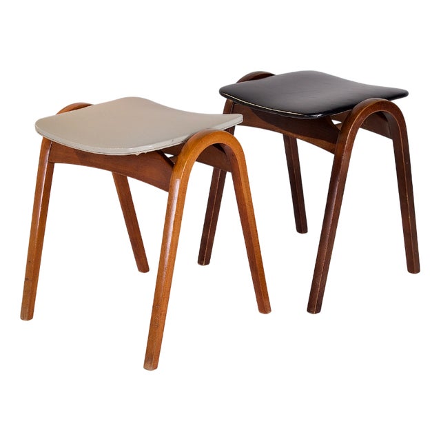 Stools by Isamu Kenmochi for Akita Mokko, 1960s, Set of 2 For Sale