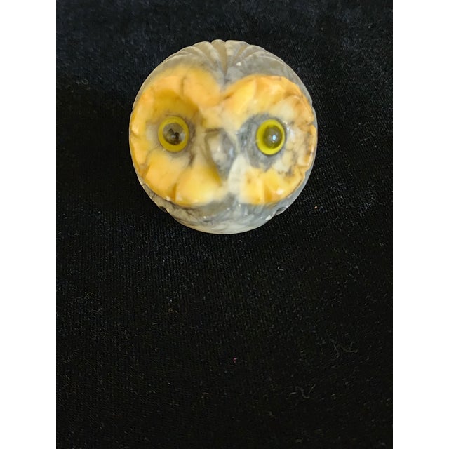 Vintage Handcrafted Alabaster Owl For Sale - Image 4 of 8