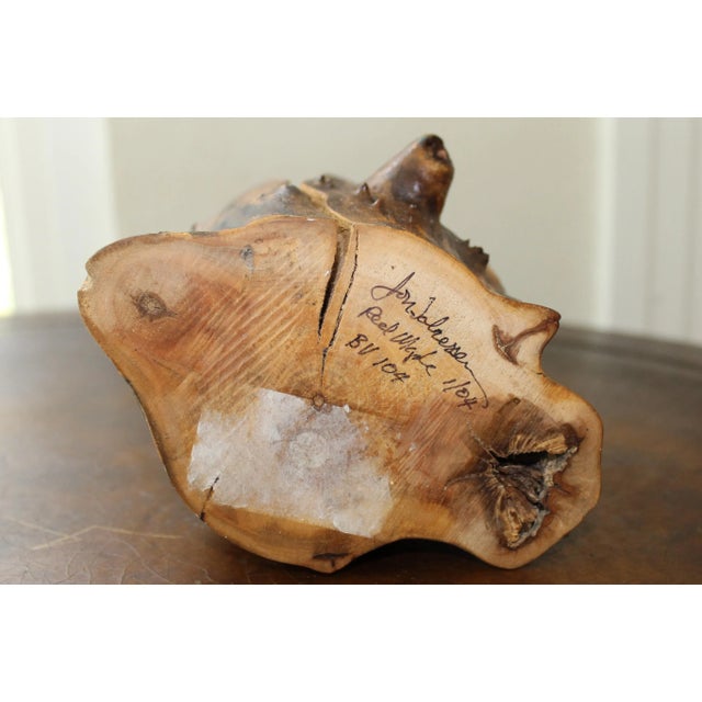 2000 - 2009 Vintage Maple Live Edge Bud Vase Brutalist Signed, Numbered and Dated by Artist Rustic Cottagecore Nordic For Sale - Image 5 of 6