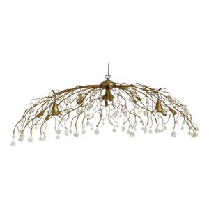 Contemporary Oval Gold Boughs and Cristals Chandelier