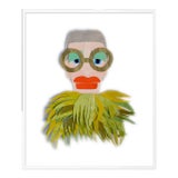 Iris with Chartreuse Feathers by Melvin G in White Framed Paper, Medium Art Print For Sale