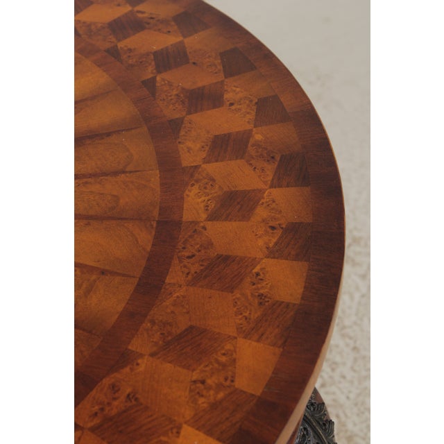 Theodore Alexander Round Sunburst 2 Drawer Center Table For Sale - Image 9 of 17
