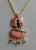 Rhodochrosite Double Pendant With Spinel, Diamonds & 14k Gold For Sale - Image 4 of 5