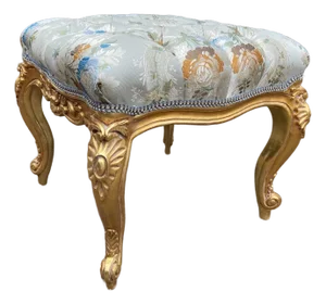 1980s French Louis XVI Gold Beech Pistachio Bench