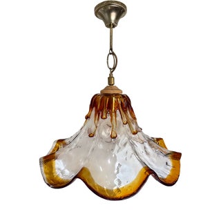 Tulip Pendant Light in Murano Glass, Italy, 1970 For Sale