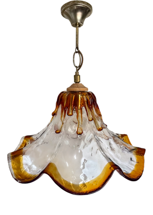 Tulip Pendant Light in Murano Glass, Italy, 1970