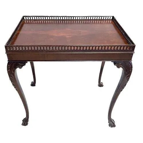 English Antique Reticulated Gallery Topped Table For Sale - Image 3 of 6