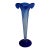 Tall Blue Satin Glass Trumpet Vase For Sale