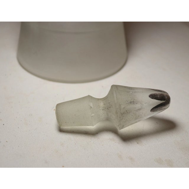 Antique Sterling Silver Overlay Frosted Glass Liquor Claret Decanter Bottle For Sale - Image 12 of 12