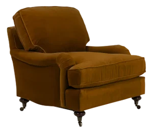 Mustard Velvet Baxter Armchair from Pure White Lines
