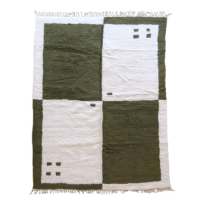 Green Moroccan Wool Rug - 11.5 X 8.3 Ft