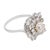 Vintage Gia 1.03 Carat Old Mine Cut Diamond Cluster 18k White Gold Ring, Size 6.5 For Sale - Image 4 of 8