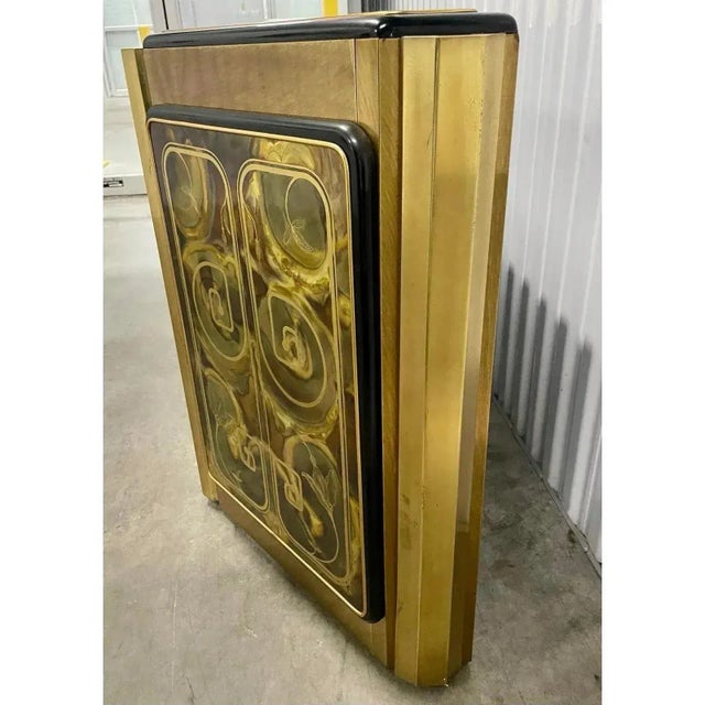Brass 1970s Bernhard Rohne for Mastercraft Etched Brass Sideboard Credenza For Sale - Image 8 of 12