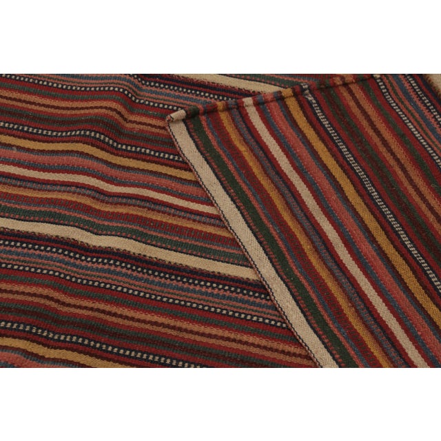 Rug & Kilim’s Contemporary Square Flatweave Rug With Variegated Stripes For Sale - Image 10 of 10