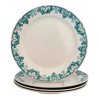 Antique French Creamware Shamrock Plates For Sale