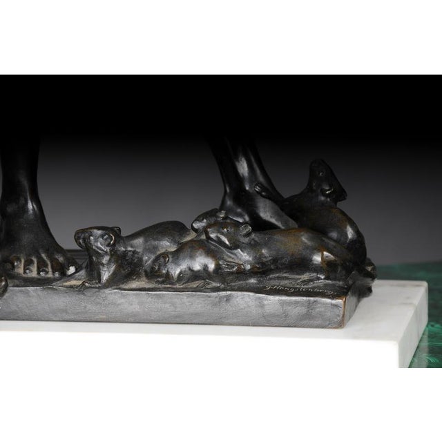 Brown Antique Bronze Sculpture by G. Hengstenberg, 1900 For Sale - Image 8 of 18