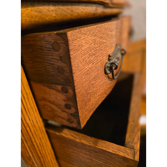 Antique Quarter Sawn Oak Wash Stand For Sale - Image 4 of 10
