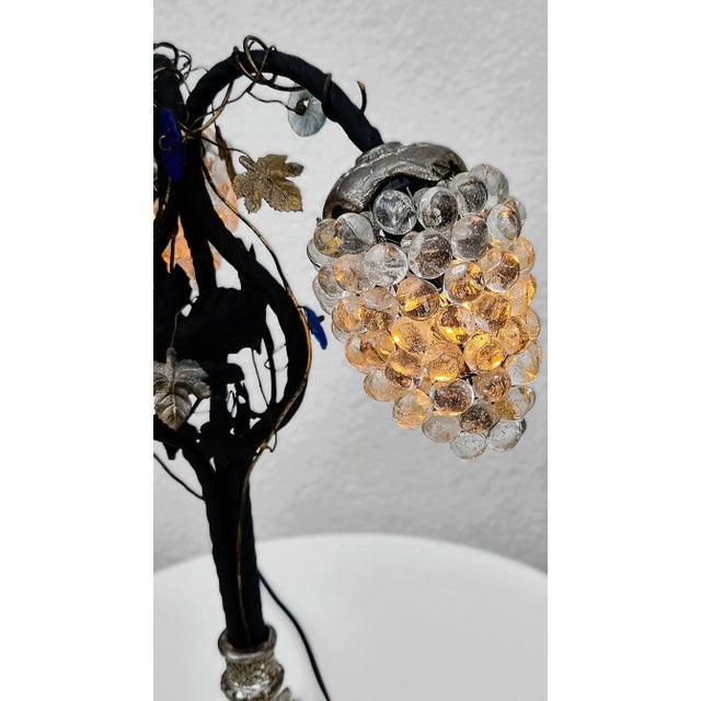 Vintage Murano Glass Grape Table Lamp, 1975 For Sale - Image 6 of 16