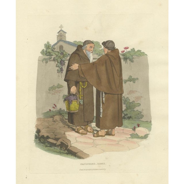 Capuchin Monks and Roman Serenity, 1820, Paper For Sale - Image 6 of 10